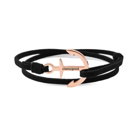 Anker Armband rosegold schwarz