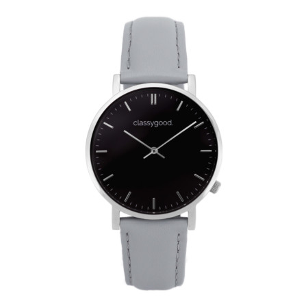 classygood Uhr silber schwarz grau